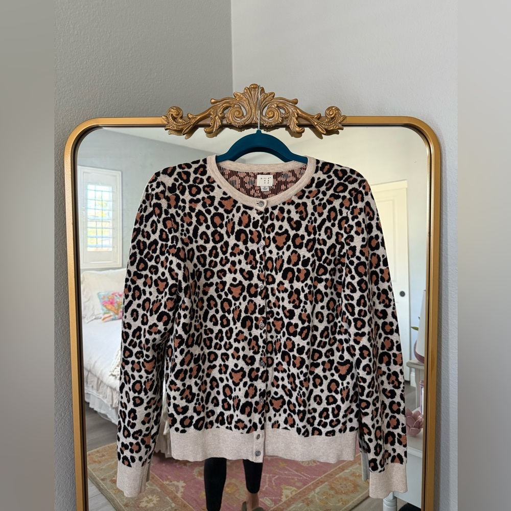 a new day Leopard Print Cardigan - Brown and Black